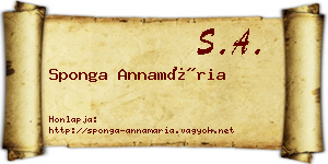 Sponga Annamária névjegykártya